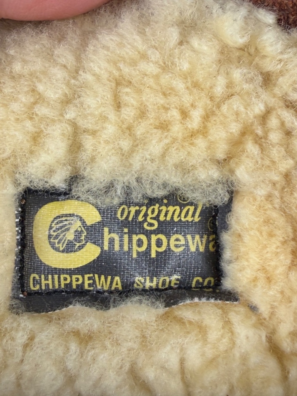 VTG Kush N Kollar Chippewa Brown Leather Work Boots Shearling Wool Insulated 11E - Picture 7 of 13
